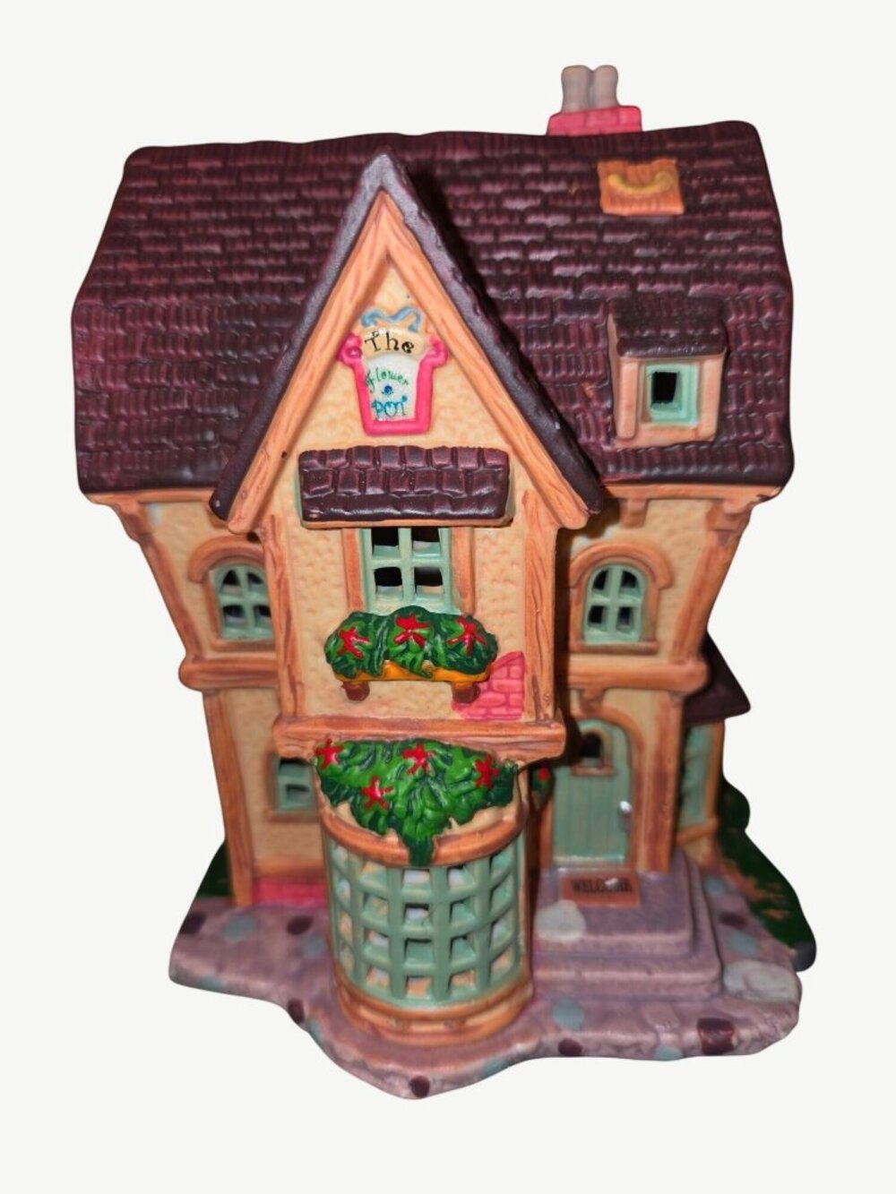 Lemax The Flower Pot Ceramic Light-Up Village House Decor